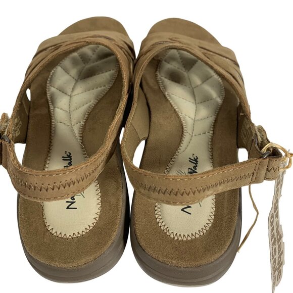 Nature Walk By Earth Erin 7M Womens Brown Leather Upper Sandals Adjustable Strap - Picture 6 of 12